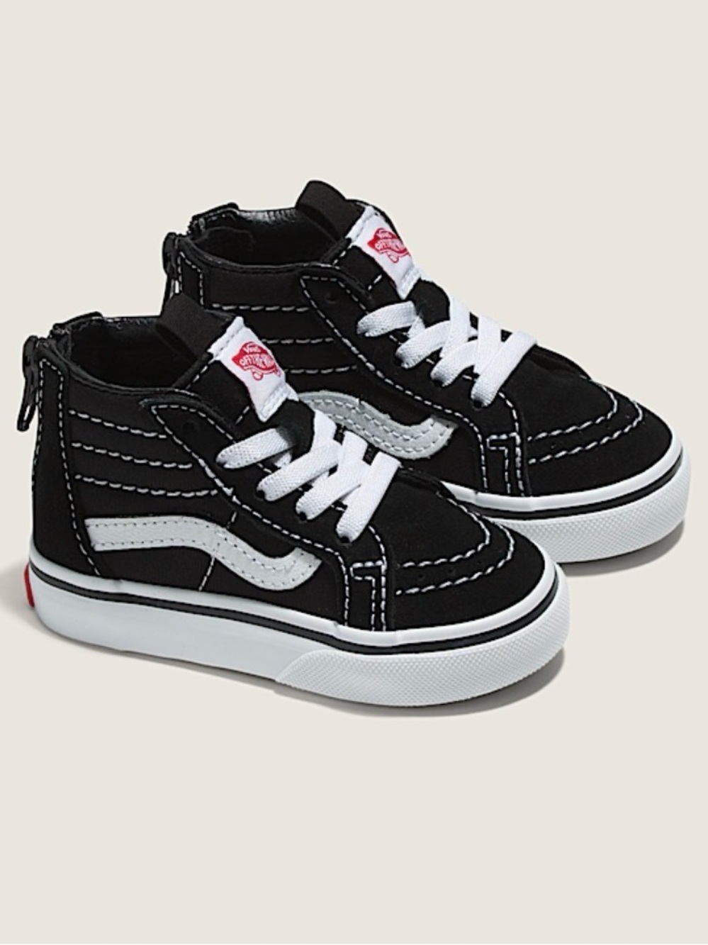 Vans Black and White Toddler Sk8-Hi Zip Sneakers